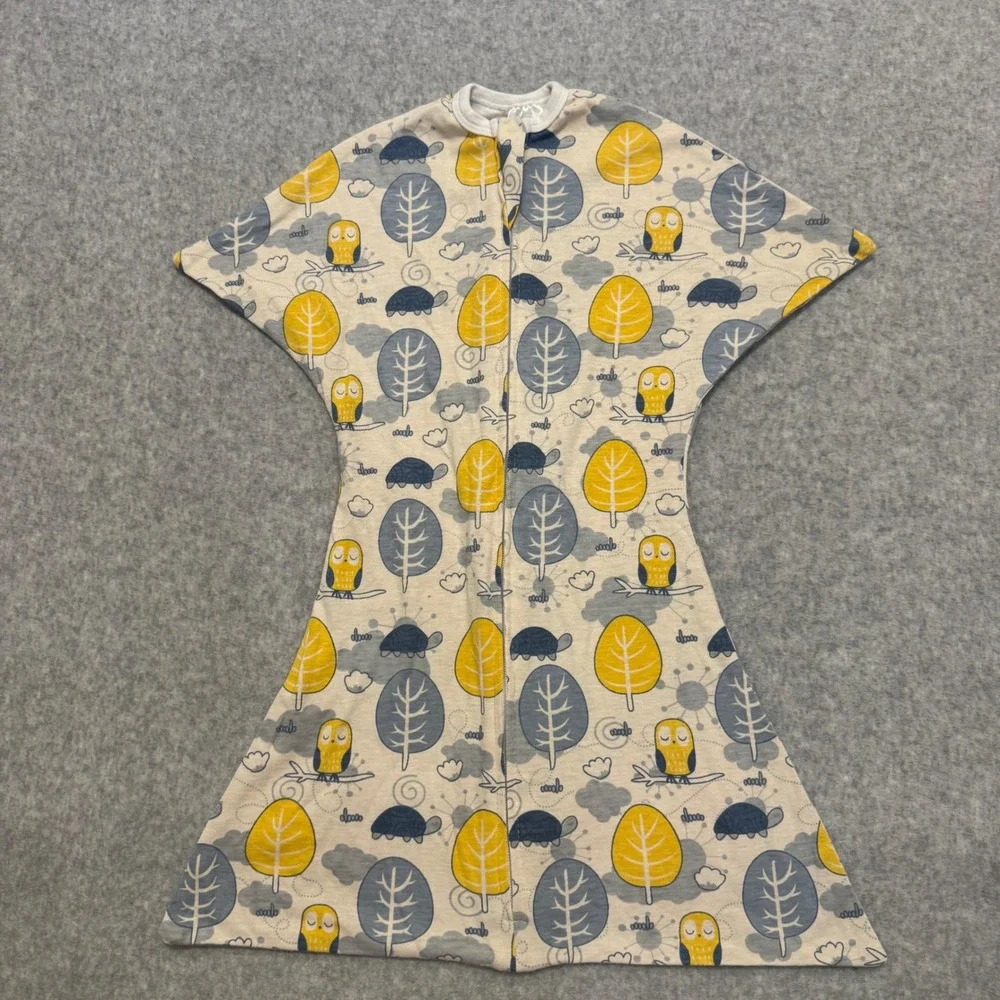 Sleeping Baby Zipadee-Zip Swaddle Transition Owl Turtle Yellow Small 3-6M